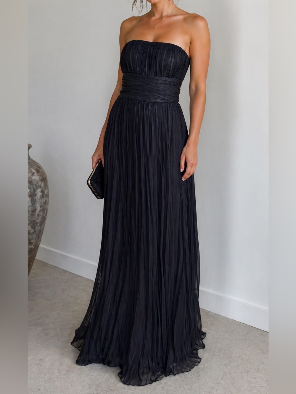BCBG MaxAzria Strapless Black Evening Gown Size 2P